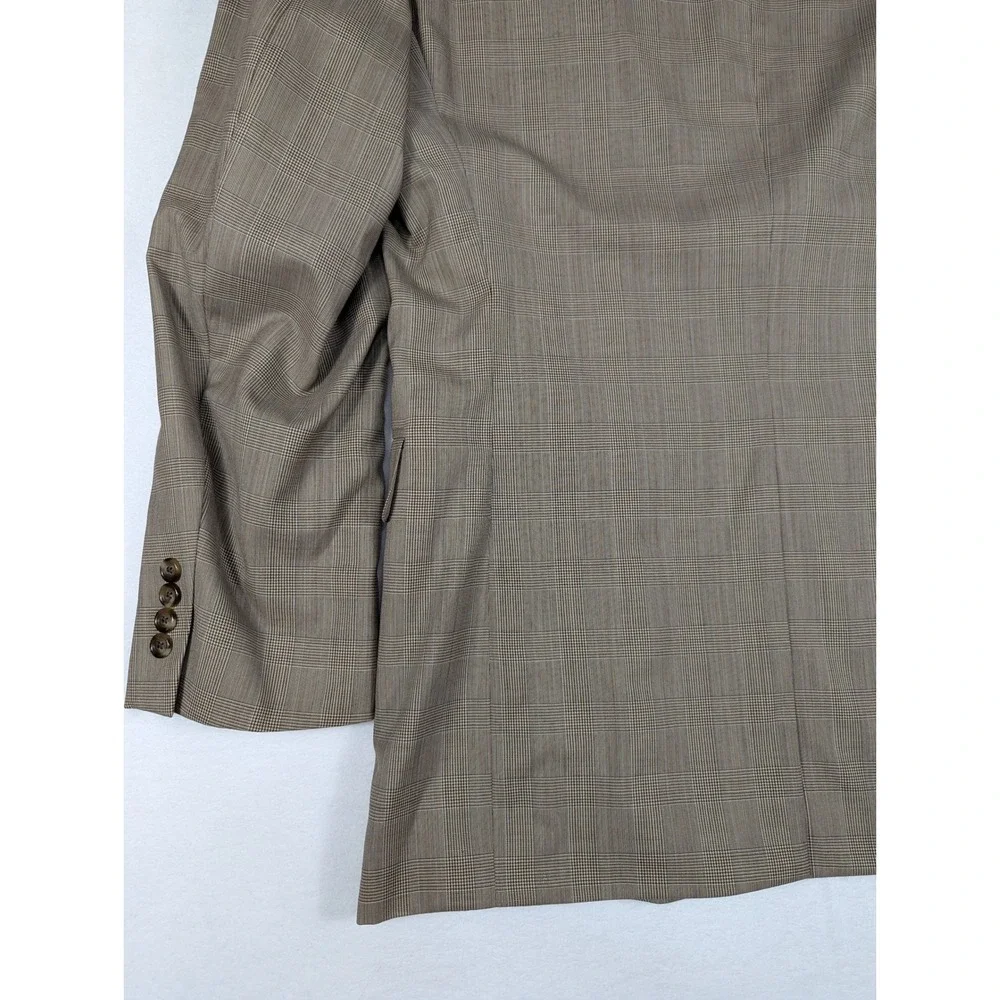 Jos‎ A Bank Stays Cool Glen Plaid Wool Mens 2 Button Blazer Size 44L